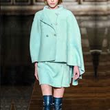 2015秋冬款羊毛呢披风欧美大牌时尚蝙蝠袖外套大衣+背心裙套装女