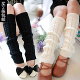 包邮冬季韩版堆堆袜 加长加厚保暖毛线过膝女麻花袜套 护膝护腿套