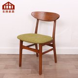 北欧宜家创意实木餐椅 橡木咖啡椅简约现代家用布艺休闲餐桌椅子