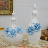 欧式陶瓷摆件创意艺术花瓶美女人物简约客厅家居装饰品结婚礼物