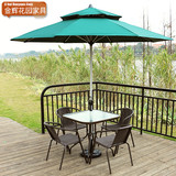户外花园桌椅米兰伞 防腐沙滩桌椅伞组合 咖啡厅方形休闲桌椅套装