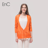 代购EnC正品 时尚纯色修身针织衫 简约长袖开衫EHCK32549Q