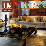 新中式简约现代沙发组合样板套房间实木家具布艺沙发客厅高端定制