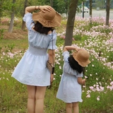 韩国亲子儿童草帽女童帽子夏天宝宝沙滩帽亲子防晒太阳帽宝宝凉帽