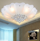 现代简约LED卧室水晶吸顶灯具圆形 温馨浪漫田园客厅餐厅花瓣灯饰