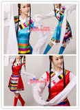 藏族舞蹈演出服装女长袖/西藏舞水袖少数民族表演服/民族秧歌服装