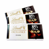 临期 Lindt瑞士莲 特醇排装85%可可黑巧克力 35g*3 零食品
