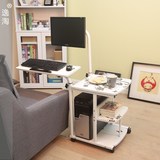 新款悬挂式设计 家用移动旋转懒人台式机床上电脑桌无缝床边桌