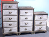 床头柜美式复古做旧储物收纳柜宜家田园客厅斗柜实木简约现代柜子