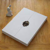 A4白色中式复古盒子 对开门带锁扣 礼品盒包装盒拙木原创表面防水
