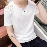 夏季衣服修身白色韩版男装体恤半袖青年纯色男士t恤短袖男潮