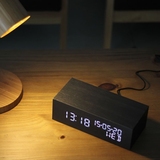 经典复古闹钟时尚床头钟静音夜光时钟可调亮度 质LED电子钟木创意