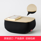 韩国进口JOODESIGN靠垫抱枕小桌子床上沙发创意迷你书桌木质黑色