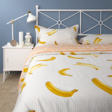 宜家风简约纯棉四件套全棉美式清新香蕉卡通床单被套床上用品