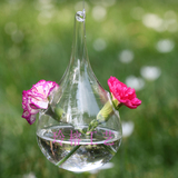 透明 水晶玻璃花瓶 创意水滴型吊球花瓶 插花工艺品欧式家居装饰