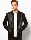 ASOS Leather Jacket 做旧做皱真皮皮衣 仅XL码  现货