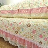 韩式可爱淑女全棉蕾丝边组合沙发垫沙发巾沙发套防滑坐垫飘窗垫