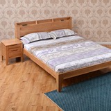 森岳家具 实木白橡木原木床1.8米双人床婚床1.5米储物1.2米单人床