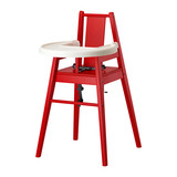 广州宜家代购布拉梅高脚椅婴儿餐椅BB凳餐厅家具实木餐椅红色黑色