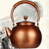 铜壶 纯铜手工壶老铜壶纯紫铜壶 日本茶壶烧水壶煮茶壶加厚茶壶