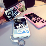 iPhone6手机壳苹果6plus保护套5S外壳女6S简约挂绳镜面硅胶套软