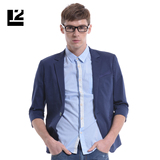 利郎L2男装夏季上新 韩版时尚薄款七分袖藏蓝色休闲西服
