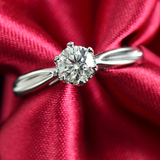 盛尊珠宝 18k金PT材质镶嵌定制圆形六爪钻石求婚戒指钻戒女正品