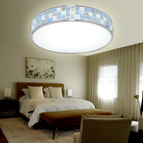 大气长方形客厅灯温馨地中海圆形水晶马赛克遥控卧室LED吸顶灯具