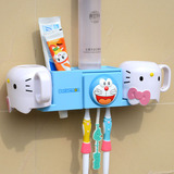 三口之家漱口杯架 情侣牙刷架吸盘创意可爱卡通刷牙杯架套装