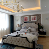 后现代床简约欧式实木床新中式双人床婚床新古典1.8米样板房家具