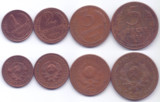 苏联1924年1-2-3-5戈比铜币4枚一套#m1较少