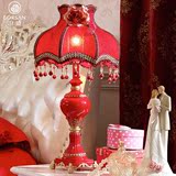 泊盛 婚房床头灯结婚卧室喜庆红色客厅创意调光欧式新婚台灯 H23