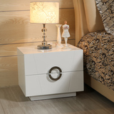 2门特价床头柜整装 白色迷你床头柜实木烤漆床头柜简约现代