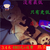 泰迪熊超大号3.4米 抱抱熊毛绒玩具送女生生日礼物美国大熊布娃娃