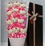 12只小熊花束包装高档小熊礼盒泰迪熊公仔娃娃小熊卡通花束礼盒