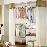 韩式卧室简易衣柜 简约现代 经济型组装成人布艺组合钢架粗帆布柜