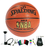 包邮买一送八Spalding斯伯丁篮球 74-606Y NBA金色经典 原64-284