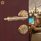 老铜匠欧式全铜分体房门锁美式简约欧式仿古复古纯铜中式卧室门锁