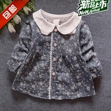 童装女童春季打底衫1-3岁婴儿翻领纯棉碎花上衣儿童韩版长袖衬衣