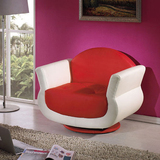 创意单人皮沙发小户型休闲电脑椅旋转沙发 卧室座椅时尚现代家具