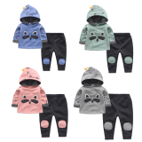 2016春装新款童装卫衣连帽两件套男女童宝宝加绒小熊儿童休闲套装