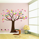 可爱猫头鹰树墙贴画卧室儿童房卡通动漫房间装饰墙上贴画墙壁贴纸