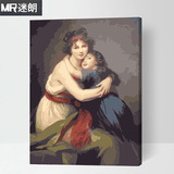 迷朗diy数字油画客厅人物世界名画伊丽莎白手绘装饰画 画家与女儿