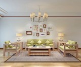 实木沙发中式客厅转角沙发松木小户型贵妃组合布艺木质沙发床简易