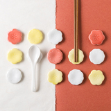 日本进口创意餐具纯色陶瓷筷子架家用筷枕置筷架筷箸筷托