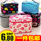 大容量防水折叠收纳包化妆袋化妆箱 韩国时尚手提可爱波点化妆包