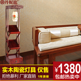中式仿古实木落地灯复古木艺陶瓷客厅卧室床头木质灯具中国风8080