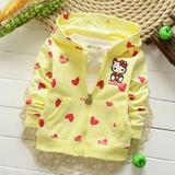 春秋季款女童婴儿连帽拉链衫韩版宝宝开身外套3-6个月1-2周岁外衣