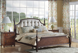 定制家具卧室大床美式特价床1.8实木床1.5m双人床2.0软包床靠背床