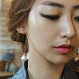 韩国饰品进口正品代购时尚韩版白色珍珠耳线耳饰耳环长款女耳坠